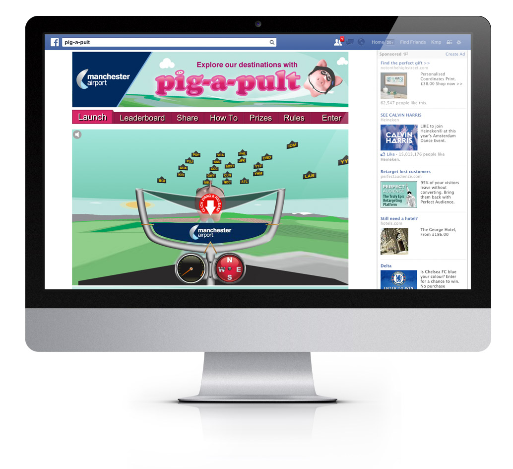 Pig a Pult Facebook App for Manchester Airports Group