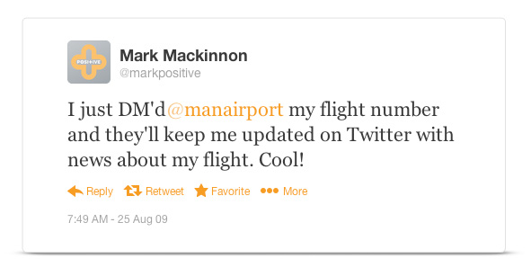 Manchester Airport Twitter App Praise