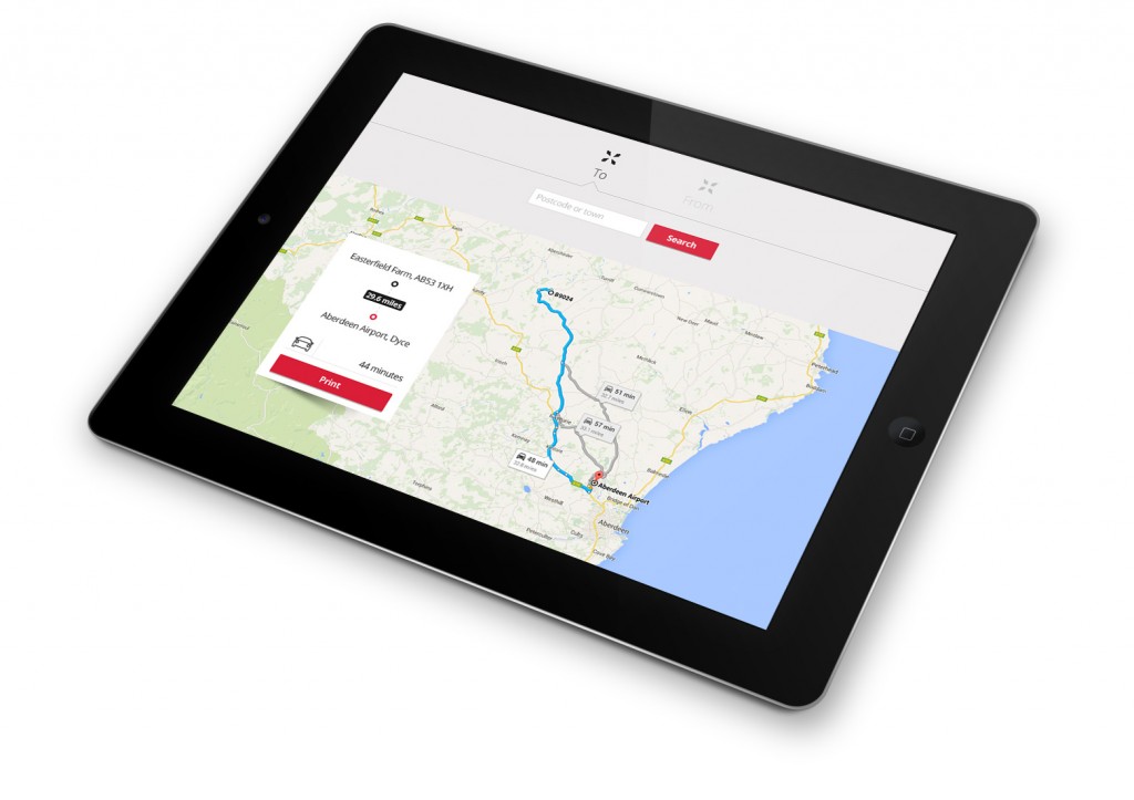 image of ipad with map on